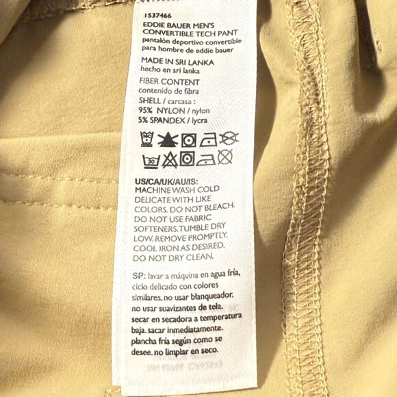 Eddie Bauer 40 x34  Tan Cargo Pants Convertible Outdoor - Picture 9 of 9